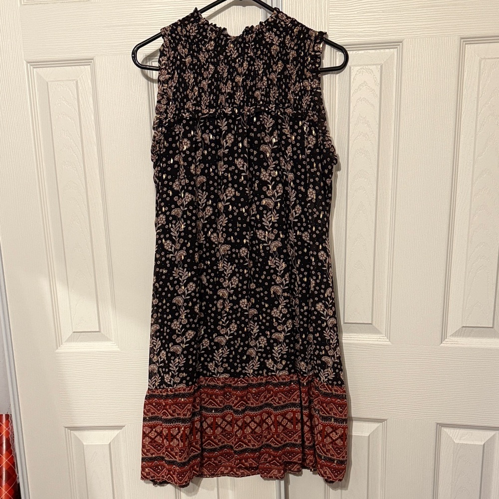 Maurices Black and Red Floral Midi Dress